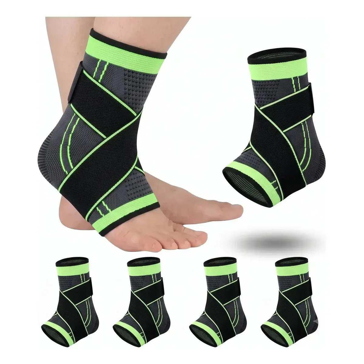 Pack de 4 Tobilleras Deportivas Zeruvino de Neopreno y Nylon para Esguinces