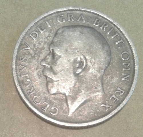 Inglaterra 1 Shilling 1918 Plata  Escudo Ingles  George V
