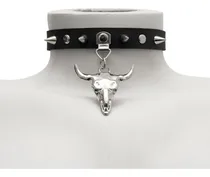 Comprar Gargantilha Choker Crânio Spike Gótico Couro Sintético Off
