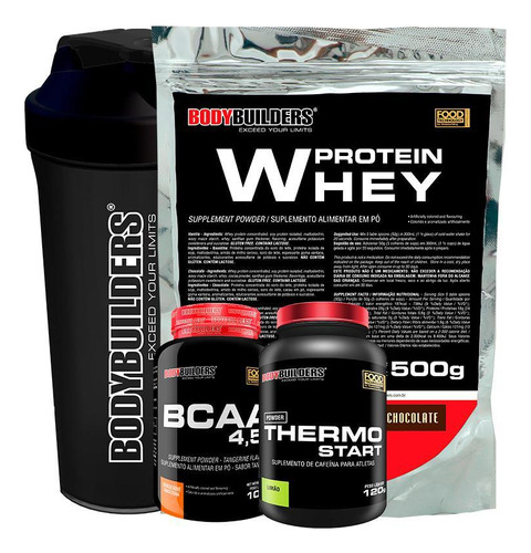 Kit Whey Protein 500g+ Bcaa 100g+ Thermo Start 120glders