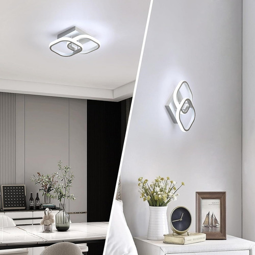 C Luminária Modernos Plafon Led Embutir Quarto Duplo
