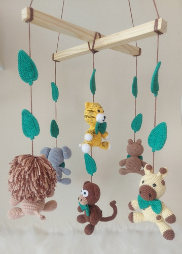 Mobile De Teto Safari Baby Em Amigurumi - Personalizado