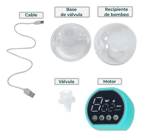 Extractor De Leche Automático KIDDOS Eléctrico Portátil Cómodo Practico Invisible, Para Viaje Compacto Ligero Ergonómico Silencioso Saca Leche Color Azul