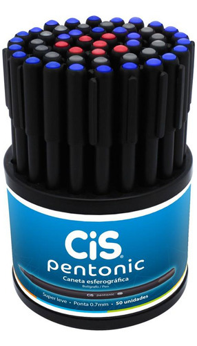 Caneta Esferografica Cis Pentonic 0,7mm 3 Cores Sor Cor da tinta Azul Preta Vermelha
