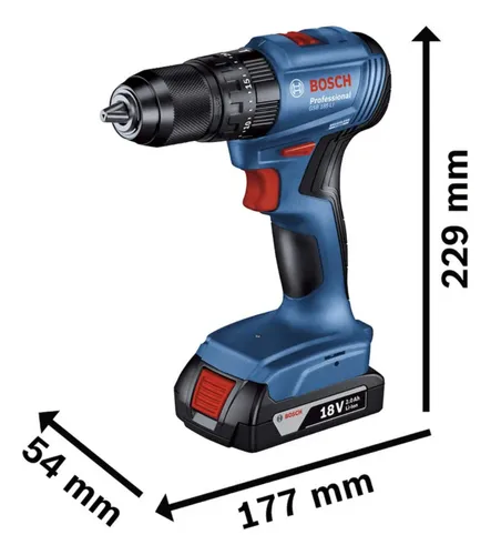 Taladro Percutor Gsb 185li Linterna Gli 18v-300 Bosch Acceso
