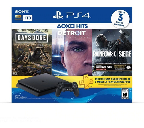 Playstation 4 Ps4 Hw 1 Tb Hits 5 Bndl - Dg, Detroit, R6s