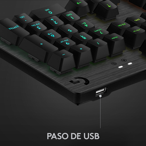 Imagen 7 de 9 de Teclado gamer Logitech Serie G G513 QWERTY GX Brown Tactile español color carbón con luz RGB