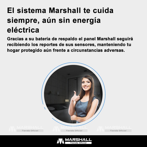 Kit Alarma Inalámbrica Marshall 4g Wifi Casa Sirena Interior Blanco