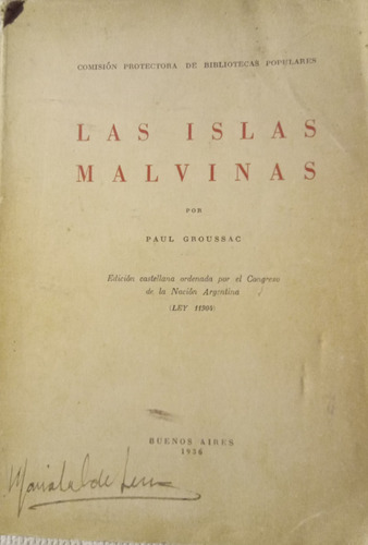 Libro Antiguo Las Islas Malvinas Paul Groussac 