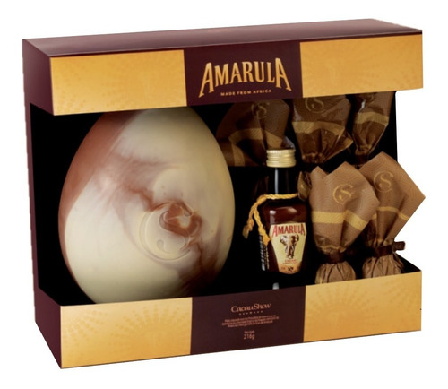 Imagem 1 de 3 de Ovo De Páscoa Cacau Show Amarula 216g Acompanha Mini Licor