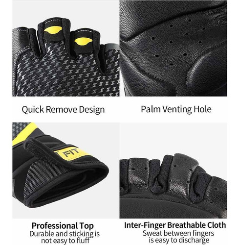 Imagen 5 de 5 de Guantes Gym Fitness Tmt W66 Ejercicio De Cuero Crossfit