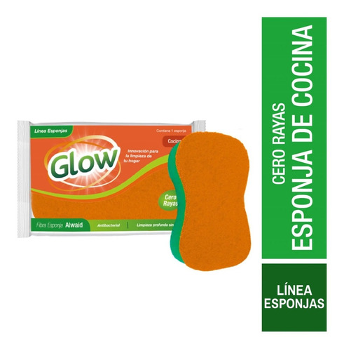 Esponja Para Cocina Cero Rayas Antibacterial Glow X1