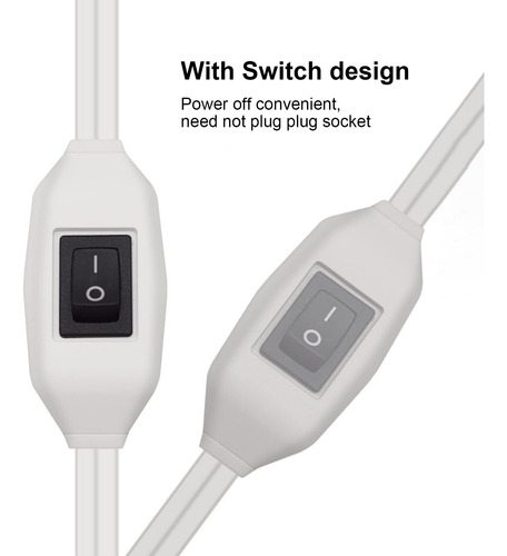 Cable De Extensión Con Interruptor 2 Clavijas Blanco