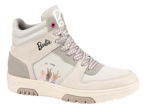 Tenis Casual Urbano Bota Barbie Rbie Cafe Para Mujer