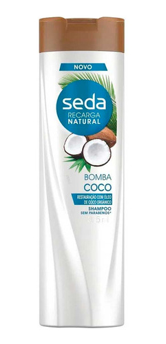 Kit 6 Shampoo Seda Recarga Natural Bomba Coco 325ml
