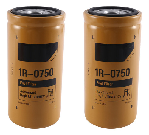 2 Filtros De Combustible 1r-0750 Sellados, Aptos Para Cat Du