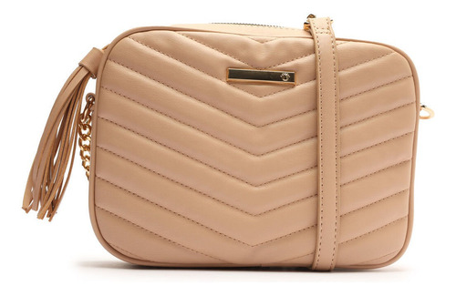 Imagem 1 de 4 de Bolsa Feminina Tiracolo Câmera Matelassê Nude - My Shoes