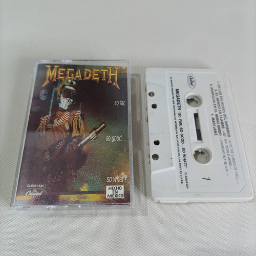 Megadeth So Far, So Good... So What! 1990 Cassette México