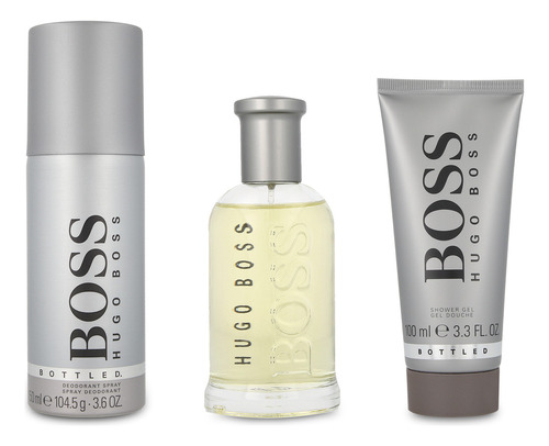 Set Hugo Boss Bottled 3pz 100ml Edt Spray