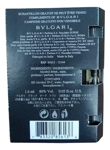 Bvlgari Black Unissex 1.6ml | Frete grátis