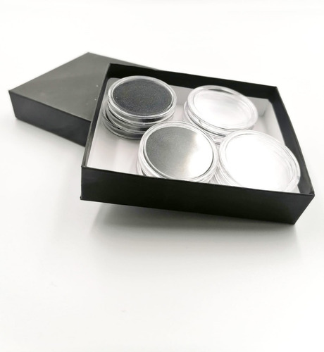 Imagen 2 de 8 de 12 Cápsulas Para Monedas 20 Pesos De 30 Y 32 Mm Caja Negra