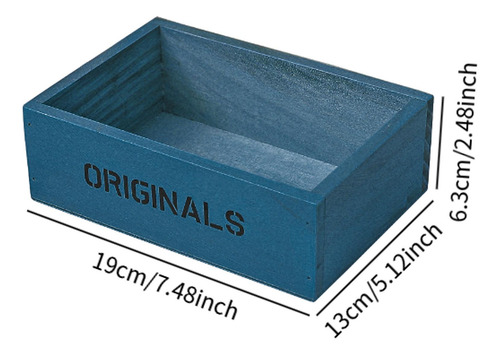 Caja Organizadora De Madera Con Parte Abierta, Bandeja Azul