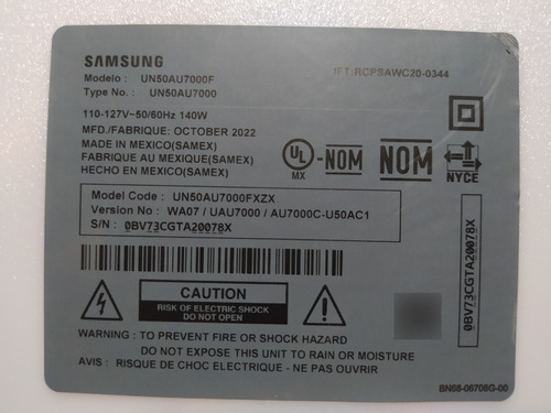 Bocinas Para Tv Samsung Un50au7000 Originales (Usado)