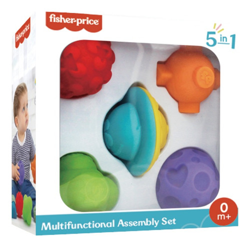 Set Pelotas Goma Texturas Multisensorial 5 En 1 Fisher Price