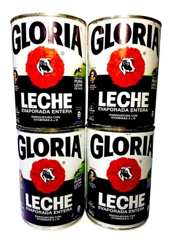 Leche Evaporada Gloria Lata X 4 Unid