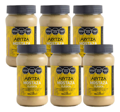 Pack 6 Mostaza Clasica Arytza X 360gr