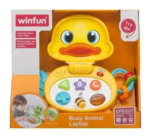 Laptop Patito Con Luz Y Sonido 8000a Original Winfun