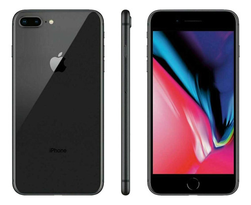 iPhone 8 Plus 64gb Space Gray Cargador Cable Funda Glass (Reacondicionado)