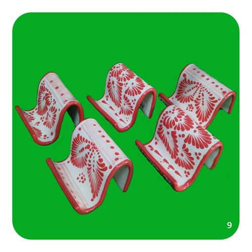 Imagen 1 de 6 de 5 Porta Celular De Talavera Poblana Rojo Bases Diferentes