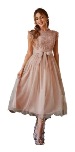 Vestido elegante palo de rosa clearance