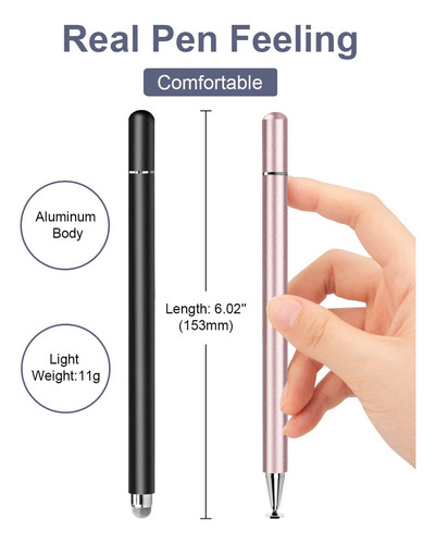 Qu 2pcs Universal Pluma Lápiz Tactil Óptico Tablet Stylus