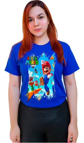 Polera Super Mario Familiar 100%algodón Pelicula Gamer C-646