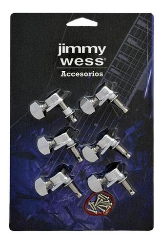 Maquinaria Para Guitarra Electrica 6 En Linea Cromada Jimmy 