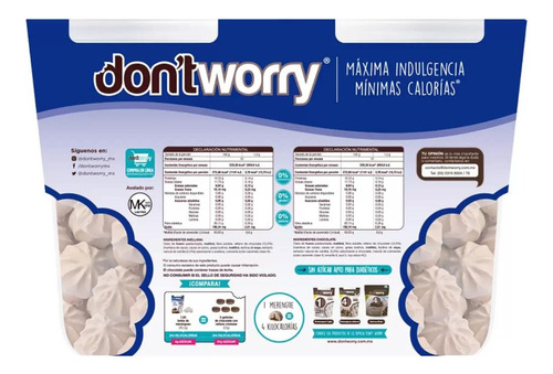 Merengues Zero AzĂșcar Don't Worry 2 Pz De 85g