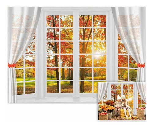 Allenjoy Autumn Tree Window Backwear Fall Forest Scene Natur