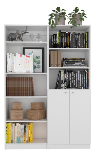 Combo De Bibliotecas Home, Por 2, Color Blanco