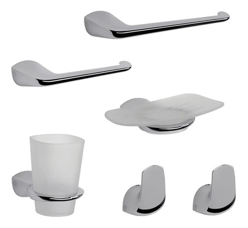 Set Accesorios Baño Fv Kit 6 Piezas Epuyen Cromo 179.06/l2