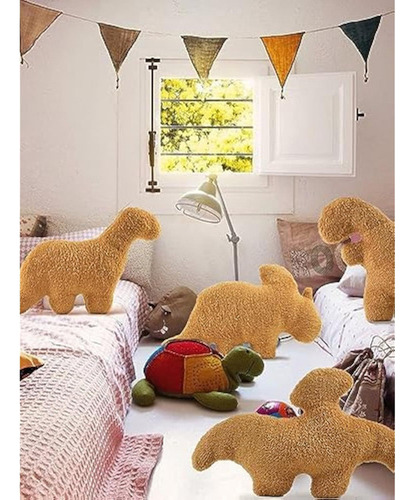 I Paquete 3 Almohadas Peluche Con Nuggets Pollo Y Dinosaurio