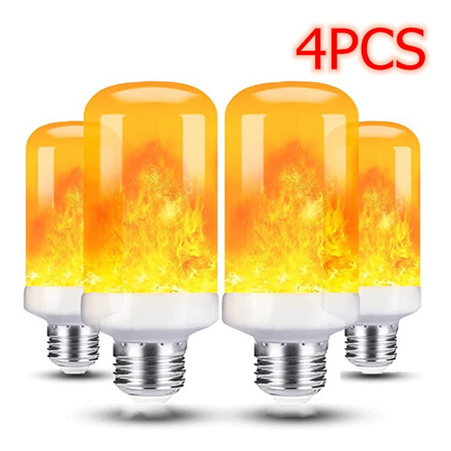 4 unidades de lámparas de llama, luz tipo domo de 4 colores con efecto de fuego, como se muestra, estructura, color como se muestra