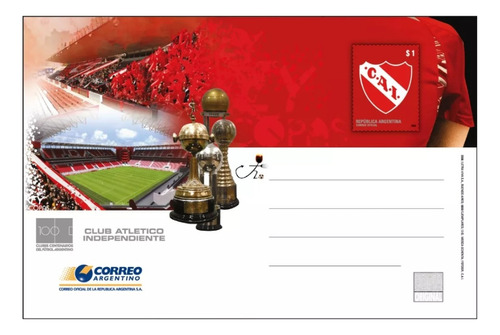 Entero Postal. C.a. Independiente 100º Años (2008) 