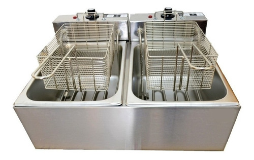 Fritadeira Elétrica 2 Cubas Plus Aço Inox 12l 220v 5000w Cor Aço inoxidável