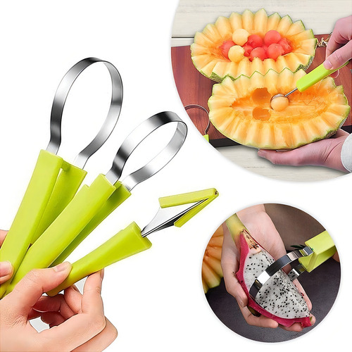 Fatiador De Frutas 4 Em 1 Cortador Melância Melão Aço Inox