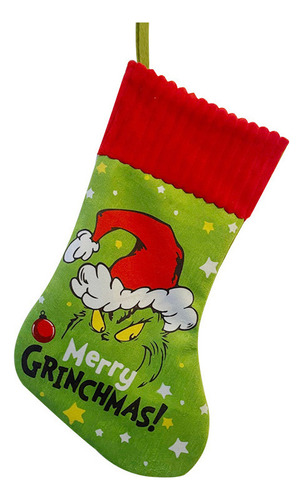 A Juego De Bolsas Regalo Con Calcetín Navideño Grinch 4 Pcs