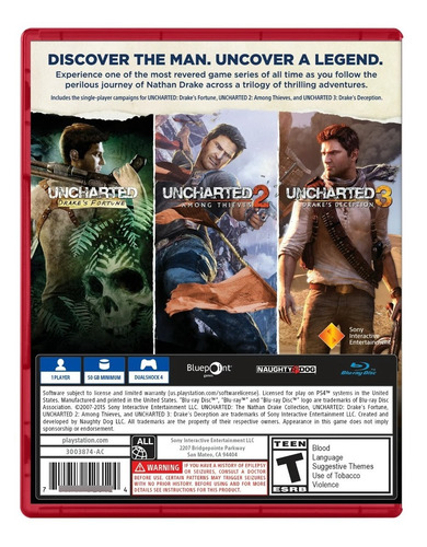 Playstation 4 Uncharted The Nathan Drake Collection