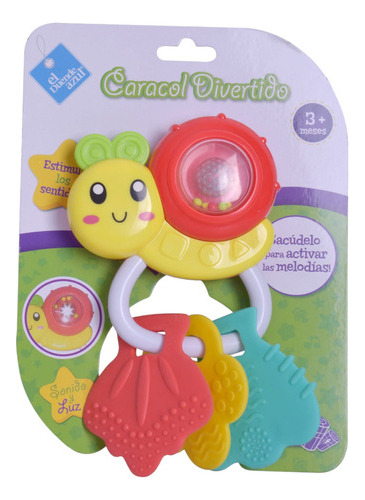 Sonajero Divertidos Animales Con Luces Y Sonidos Color Amarillo Diseño Caracol