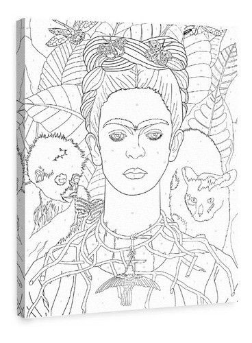 Cuadros Para Pintar Frida Kahlo Canvas Manualidades Kit | Meses sin  intereses